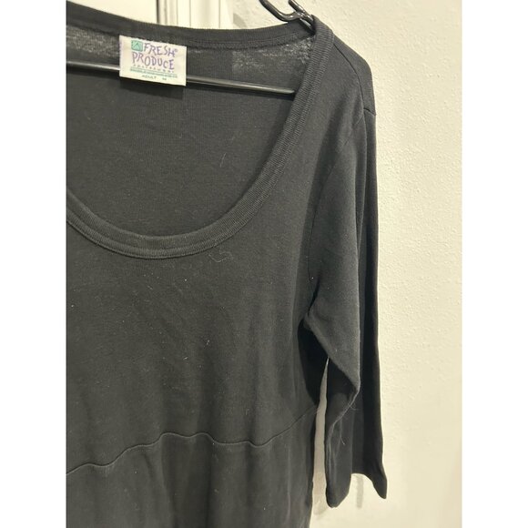 Fresh Produce Scoop Neck 3/4 Sleeve Dress Black Adult Sz Medium Contemporary - Picture 4 of 9